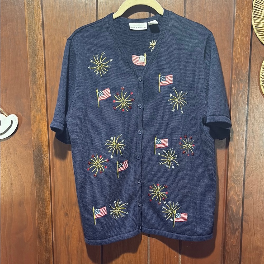 Croft & Barrow USA firework Navy Knit Sweater top